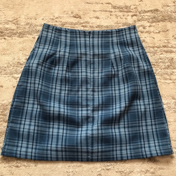 Pacsun Blue Plaid Mini Skirt Size Small - Picture 6 of 8